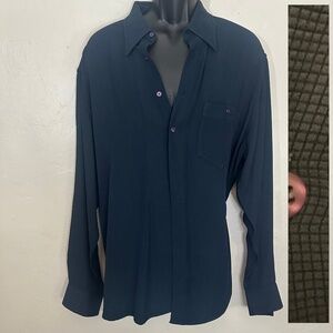 Moda Mario Textured Stretch Button Down XXL Gently worn Made in Italy 100% rayon